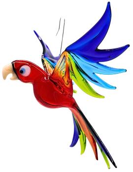 Preview: Hängevogel, Papagei (rot-grün-hellblau-dunkelblau)